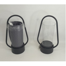 PORTA VELA METAL/VIDRIO NEGRO 21X14X38CM 6318
