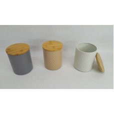 LATA CIRCULAR TAPA MADERA COLORES SURTIDOS 14X12CM 6459