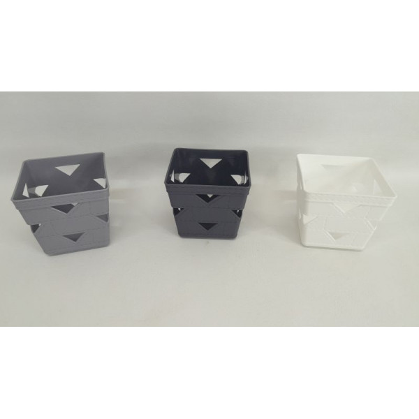 CANASTO ORGANIZADOR DE PLASTICO 10X10X10CM 23340