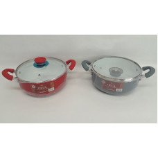 OLLA CERAMICA CON TAPA VIDRIO 24CM 33022