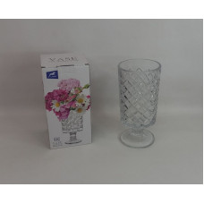 FLORERO COPA VIDRIO DISEÑO DIAMANTE 22X12CM 41197