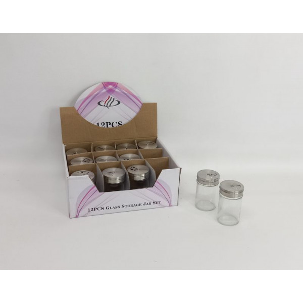 SALERO/ESPECIERO VIDRIO Y METAL 8 CM  2810