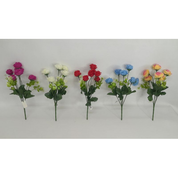 RAMO DE FLORES ROSAS 32 CM BOLSA X 12  18440