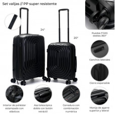 VALIJA SET X2 WDLT RIGIDA NEGRO 39781
