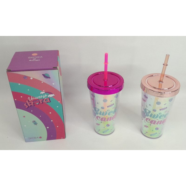 VASO SKORA INFANTIL ESTAMPADO TORNASOL 400ML 40730
