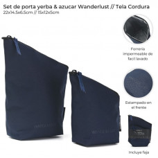 YERBERA/AZUCARERA SET X2 WDLT 22X14CM AZUL 39224