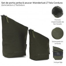 YERBERA/AZUCARERA SET X2 WDLT 22X14CM VERDE MILITAR 39223
