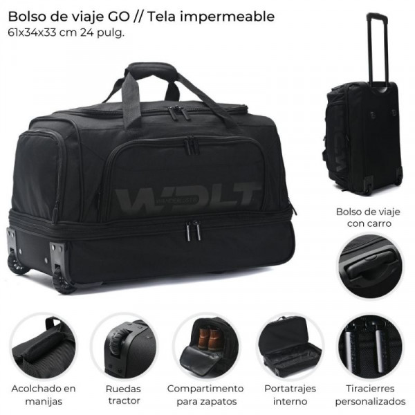 BOLSO C/CARRO+BOLSILLO ZAPATERO TELA SINTET WDLT 61X34X33CM 39369