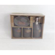 JABONERA CERAMICA SET X4 MARRON OSCURO 25X20CM EA993545