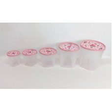 TUPPER COCINA LIBELULA SET X5 REDONDO 21X21CM 4096