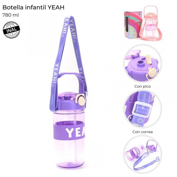 BOTELLA INFANTIL YEAH CON CORREA 780ML 40802