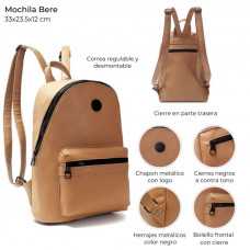 MOCHILA SKORA BERE PU CAMEL 33X24X12 33918
