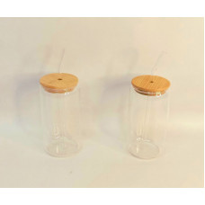 VASO C/SORBETE VIDRIO T/BAMBOO 15X6cm 18811