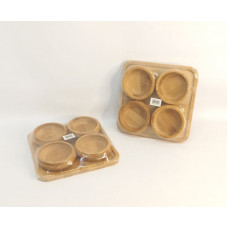 BANDEJA MADERA + SET X4 DIP BAMBOO 22cm 19042