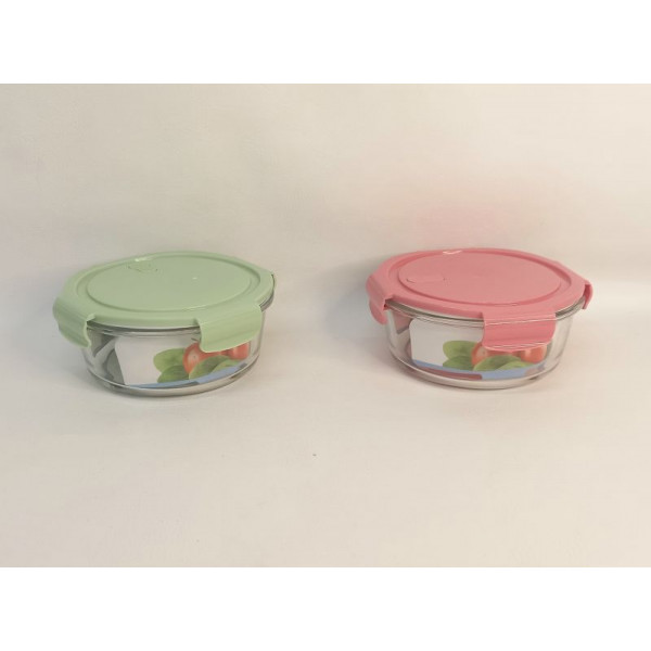 BOWL VIDRIO REDONDO TAPA CLIP PLASTICO 19X8cm 18082