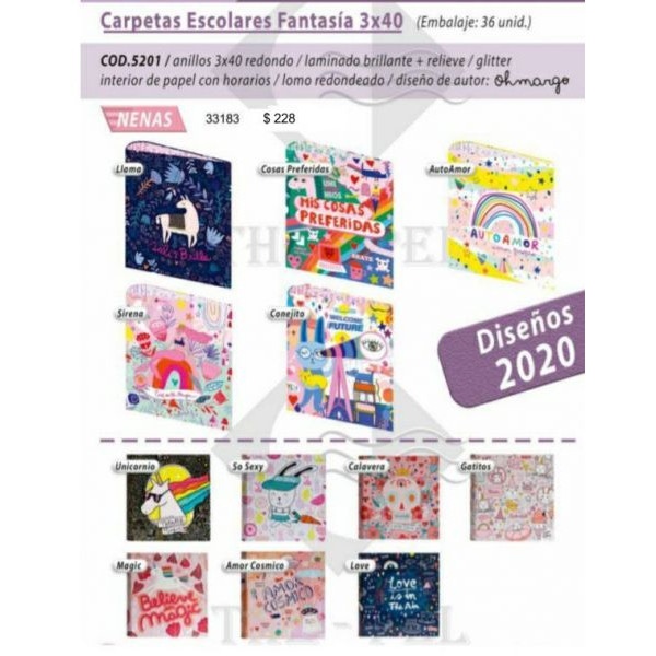 CARPETA ESCOLAR FANTASIA 30X40 NENA