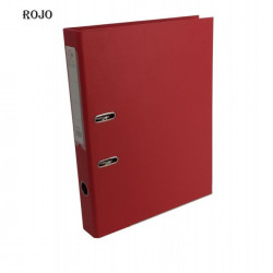 BIBLIORATO A4 LOMO ANGOSTO FORRADO PVC ROJO 1216 THE-PEL