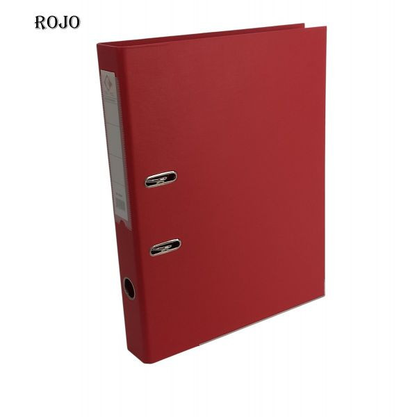 BIBLIORATO A4 LOMO ANGOSTO FORRADO PVC ROJO 1216 THE-PEL