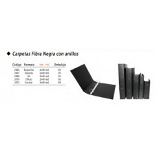 CARPETA FIBRA NEGRA C/ANILLOS ESQUELA 2x40   2067 CARTOPEL