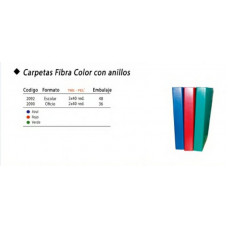 CARPETA FIBRA COLOR C/ANILLOS ESCOLAR 3x40   2092 ANILLOS