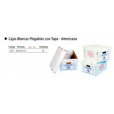 CAJAS BLANCA ARCHIVO PLEGABLE C/TAPA 42x33x24CM   8510