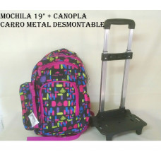 MOCHILA + CANOPLA  CON CARRO DESMONTABLE
