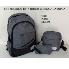 SET MOCHILA X 3 JA-12