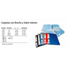 CARPETA C/BROCHE Y SOBRE INT  A4 KISMET   6034  CARTOPEL