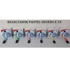 RESALTADOR GRUESO PASTEL x12