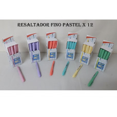 RESALTADOR FINO PASTEL x12