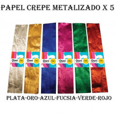 PAPEL CREPE 50x100CM METALIZADO x5   PCMET