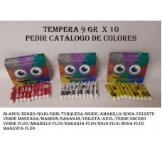 TEMPERA 9grs COLOR UNICO x10 ACUAREL