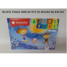 BLOCK DE DIBUJO Nº5 BLANCO 20hjs SKYCOLOR   BB70112B20