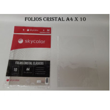 FOLIO A4 CRISTAL x10 SKYCOLOR   SK3130