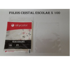 FOLIO ESCOLAR Nº3 CRISTAL x100 SKYCOLOR   SK3115