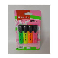 RESALTADOR FLUO BLISTER x4 COLORES SKYCOLOR   JJ205315A-4F