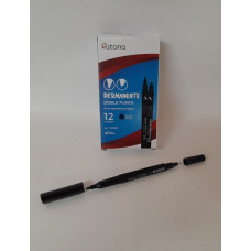 MARCADOR PERM DOBLE PUNTA NEGRO x12 KATANA   513056