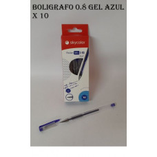 BOLIGRAFO ROLLER GEL 0.8mm AZUL x10 SKYCOLOR   JJ20201-10BL