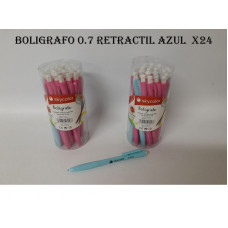 BOLIGRAFO RETRACTIL 0.7mm AZUL x24 SKYCOLOR   JJ201330N-24