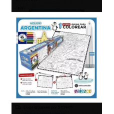 LAMINA P/COLOREAR 95x65cm C/LAPICES ARGENTINA   5504