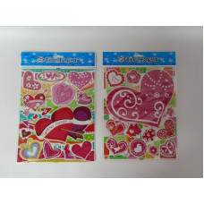 STICKERS CORAZONES BORDE DORADO 20x30cm   23274