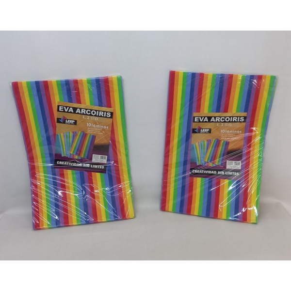 GOMA EVA ARCOIRIS X10 60X40CM LEEP