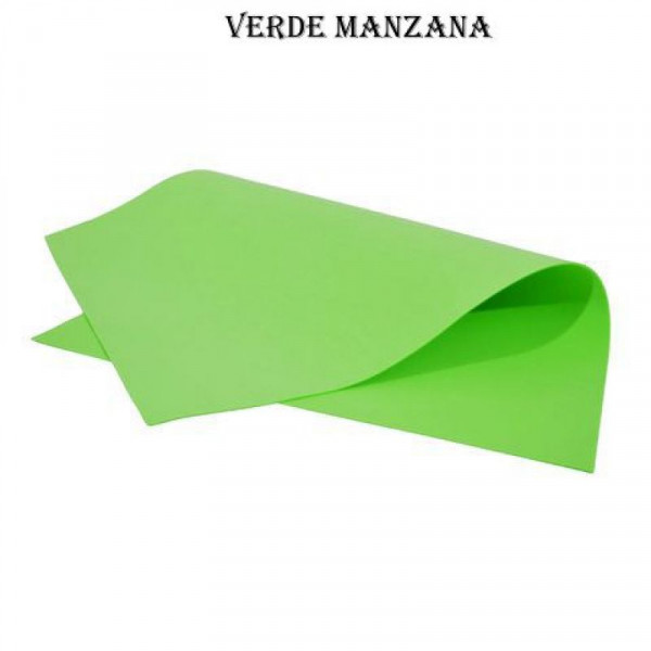 GOMA EVA LISA  40x60cm x10 UNIDADES VERDE MANZANA