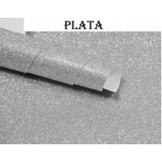 GOMA EVA GLITTER 40x60cm x10  UNIDADES PLATA