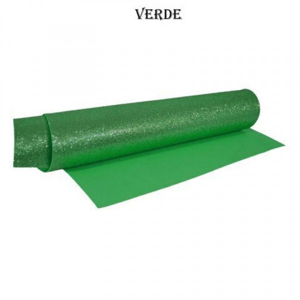 GOMA EVA GLITTER 40x60cm x10 UNIDADES VERDE