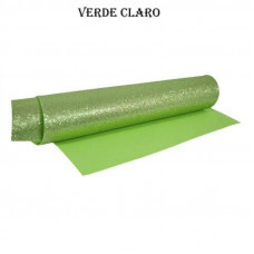 GOMA EVA GLITTER 40x60cm x10 UNIDADES VERDE CLARO