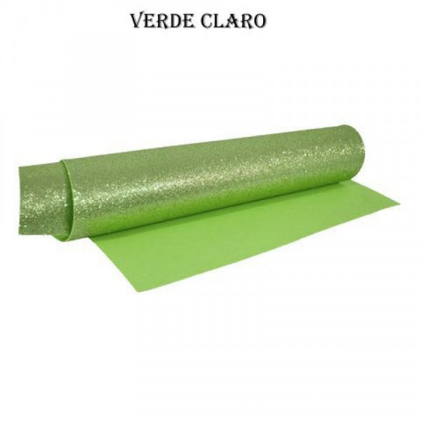 GOMA EVA GLITTER 40x60cm x10 UNIDADES VERDE CLARO