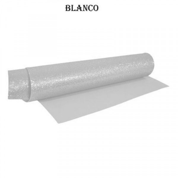 GOMA EVA GLITTER 40x60cm x10 UNIDADES BLANCA