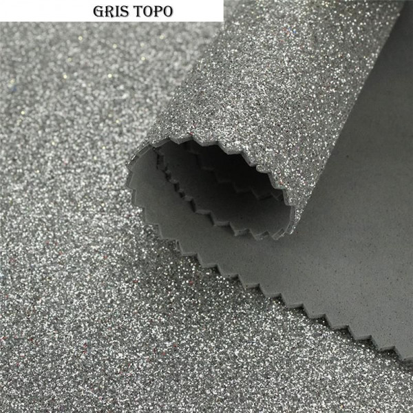 GOMA EVA GLITTER 40x60cm x10 UNIDADES GRIS TOPO