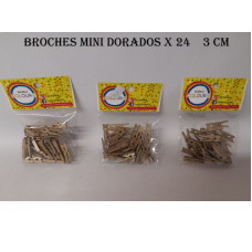 BROCHE MADERA DORADO 3cm x24   21824